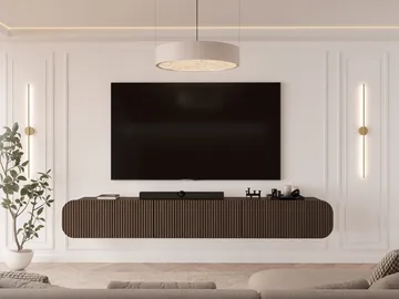Lerva TV-benk 239 cm - Brun - Møbler - Mediamøbel & tv møbel - TV-benk & mediabenk
