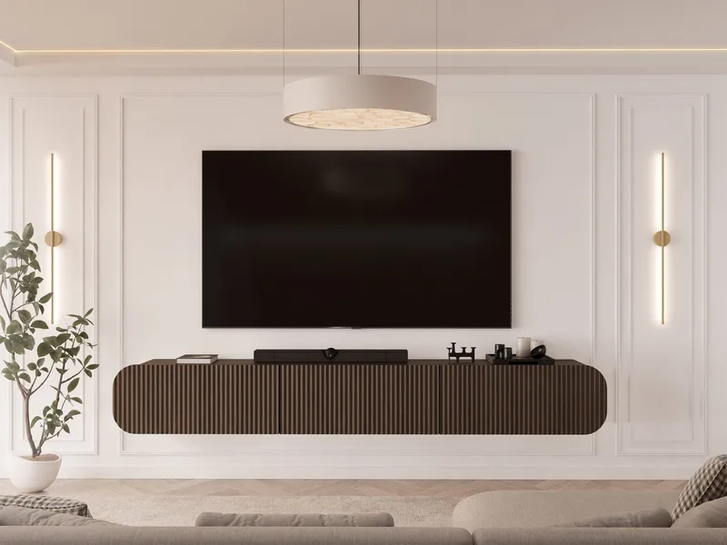 Lerva TV-benk 239 cm - Brun - Møbler - Mediamøbel & tv møbel - TV-benk & mediabenk