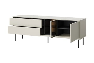 Levisa Gulvstående TV-Benk 161 cm med Oppbevaring i Malt Tre - Beige - Møbler - Mediamøbel & tv møbel - TV-benk & mediabenk