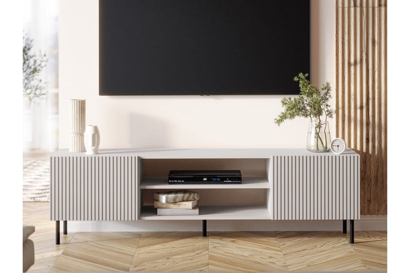 Lionel Gulvstående TV-benk 181 cm med Oppbevaring i Lyst Tre - Beige - Møbler - Mediamøbel & tv møbel - TV-benk & mediabenk