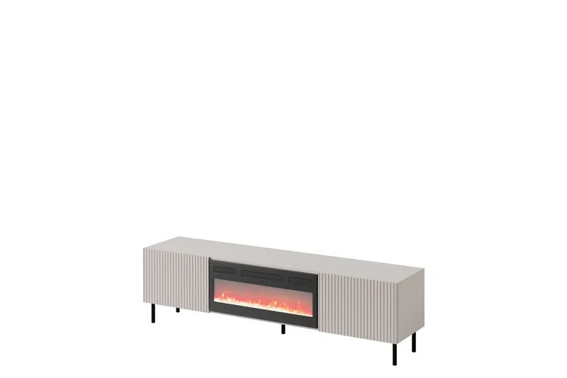 Lionel Gulvstående TV-benk 181 cm med Oppbevaring i Malt Tre, Beige