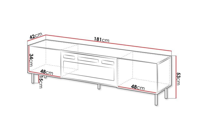 Lionel TV-benk 181 cm - Beige - Møbler - Mediamøbel & tv møbel - TV-benk & mediabenk