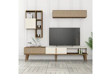 Lissione Tv-benk 180 cm - Valnøtt/Krem - Møbler - Mediamøbel & tv møbel - TV-benk & mediabenk