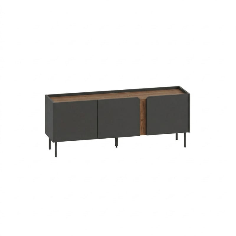 Lomar TV-benk 140x53,9x35,5 cm - Antrasitt, naturlig eik, svart - Møbler - Mediamøbel & tv møbel - TV-benk & mediabenk
