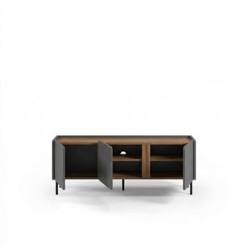 Lomar TV-benk 140x53,9x35,5 cm - Antrasitt/Naturlig eik/Svart - Møbler - Mediamøbel & tv møbel - TV-benk & mediabenk