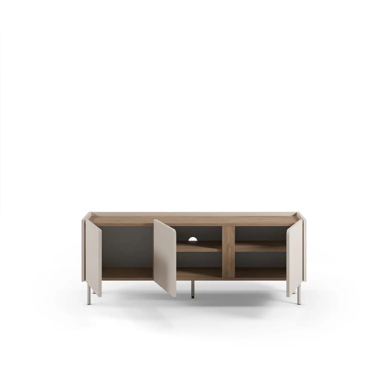 Lomar TV-benk 140x53,9x35,5 cm - Sandstein og naturlig eik - Møbler - Mediamøbel & tv møbel - TV-benk & mediabenk