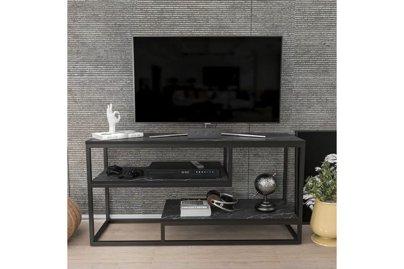 Lorin TV-benk 120 cm - Sort/Hvit - Møbler - Mediamøbel & tv møbel - TV-benk & mediabenk