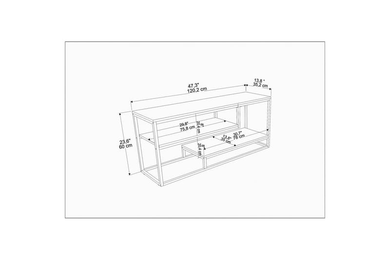 Lorin TV-benk 120 cm - Sort/Hvit - Møbler - Mediamøbel & tv møbel - TV-benk & mediabenk