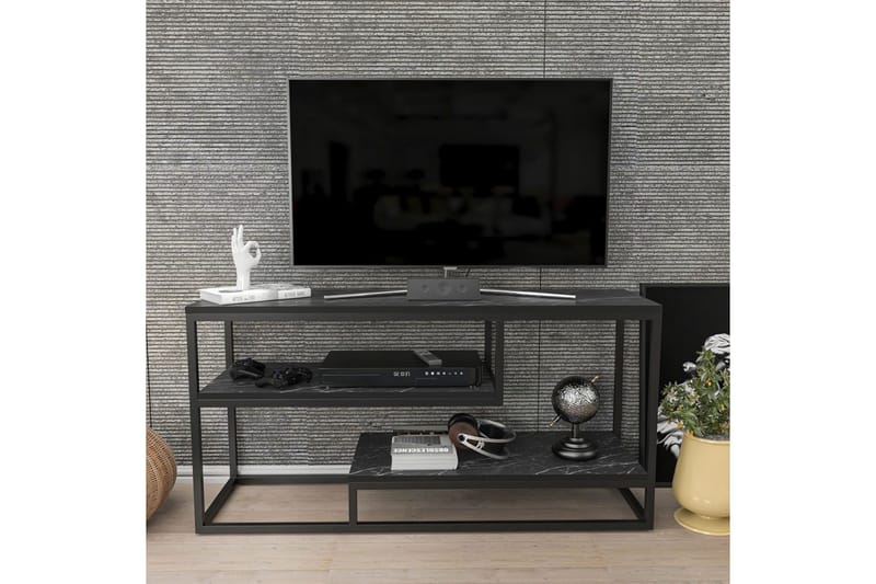 Lorin TV-benk 120 cm - Sort/Hvit - Møbler - Mediamøbel & tv møbel - TV-benk & mediabenk