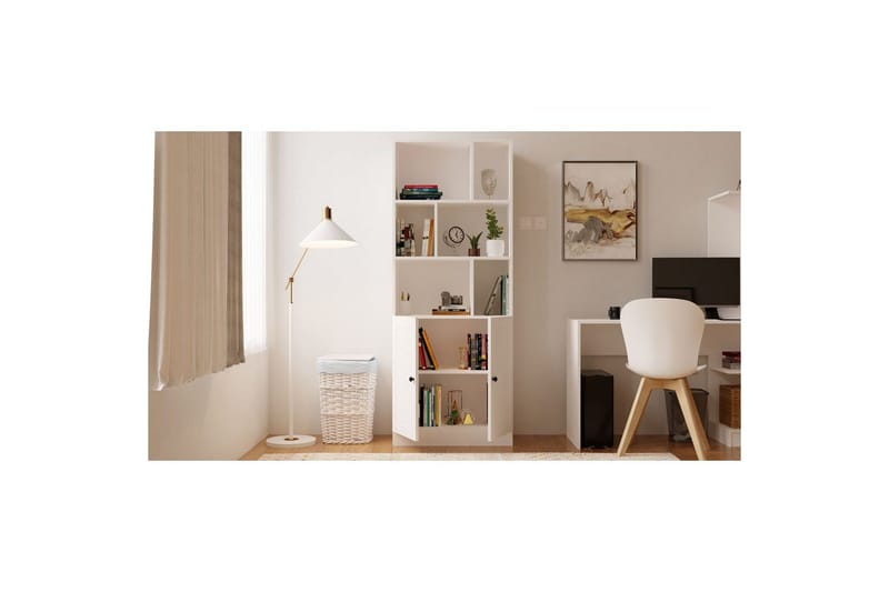 Lorven Bokhylle 70 cm - Matt Hvit - Oppbevaring - Hyller - Bokhylle