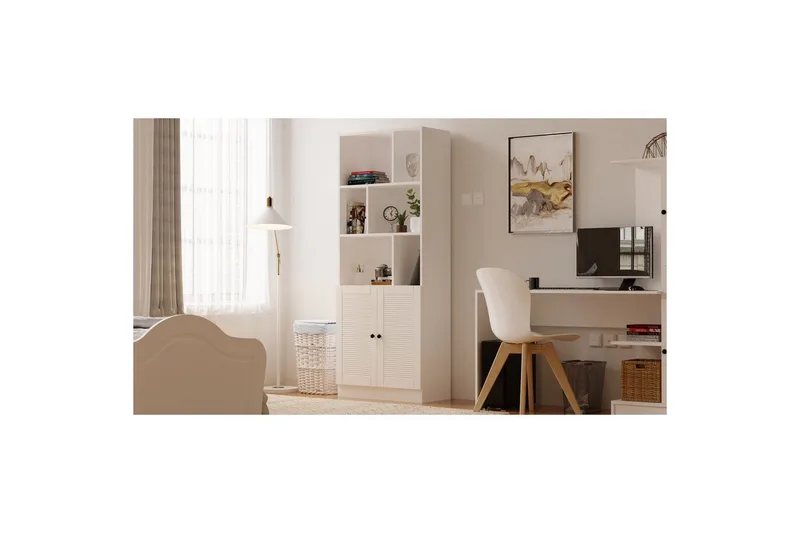 Lorven Bokhylle 70 cm - Matt Hvit - Oppbevaring - Hyller - Bokhylle