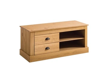 Lowboard Frittstående TV-benk 100 cm med Oppbevaring i Furu - Honningbrun - Møbler - Mediamøbel & tv møbel - TV-benk & mediabenk