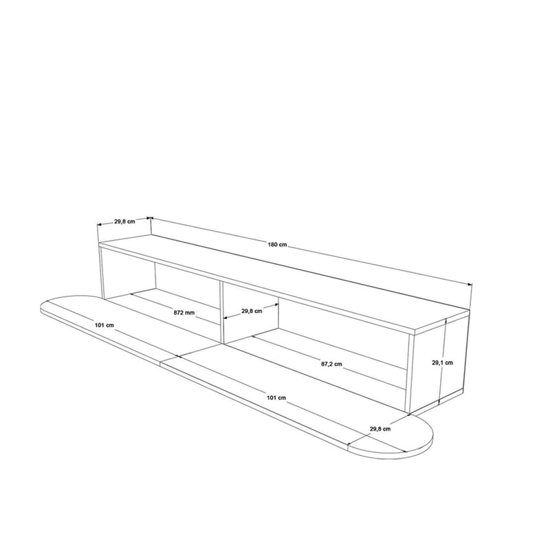 Lumina TV-benk 180 cm - Eik - Møbler - Mediamøbel & tv møbel - TV-benk & mediabenk