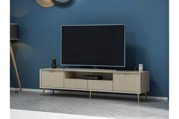 Luxe Gulvstående TV-benk 180 cm med Oppbevaring i Eik - Beige - Møbler - Mediamøbel & tv møbel - TV-benk & mediabenk