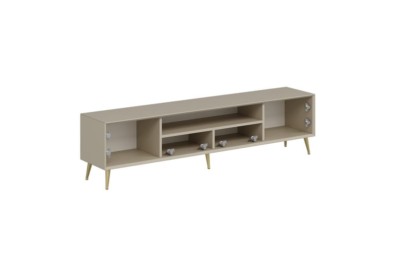Luxe Gulvstående TV-benk 180 cm med Oppbevaring i Eik - Beige - Møbler - Mediamøbel & tv møbel - TV-benk & mediabenk