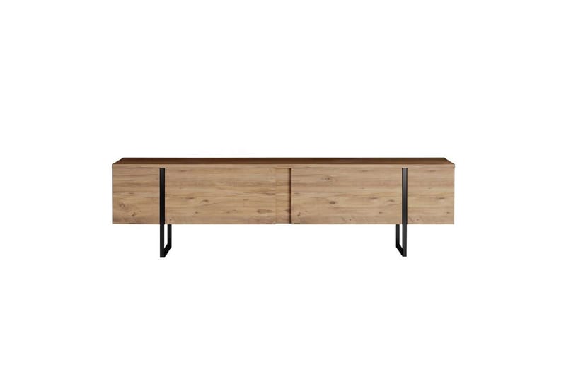 Luxe Gulvstående TV-benk 180 cm med Oppbevaring i Furu - Beige - Møbler - Mediamøbel & tv møbel - TV-benk & mediabenk