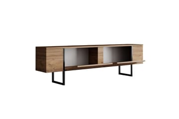 Luxe Gulvstående TV-benk 180 cm med Oppbevaring i Furu - Beige - Møbler - Mediamøbel & tv møbel - TV-benk & mediabenk