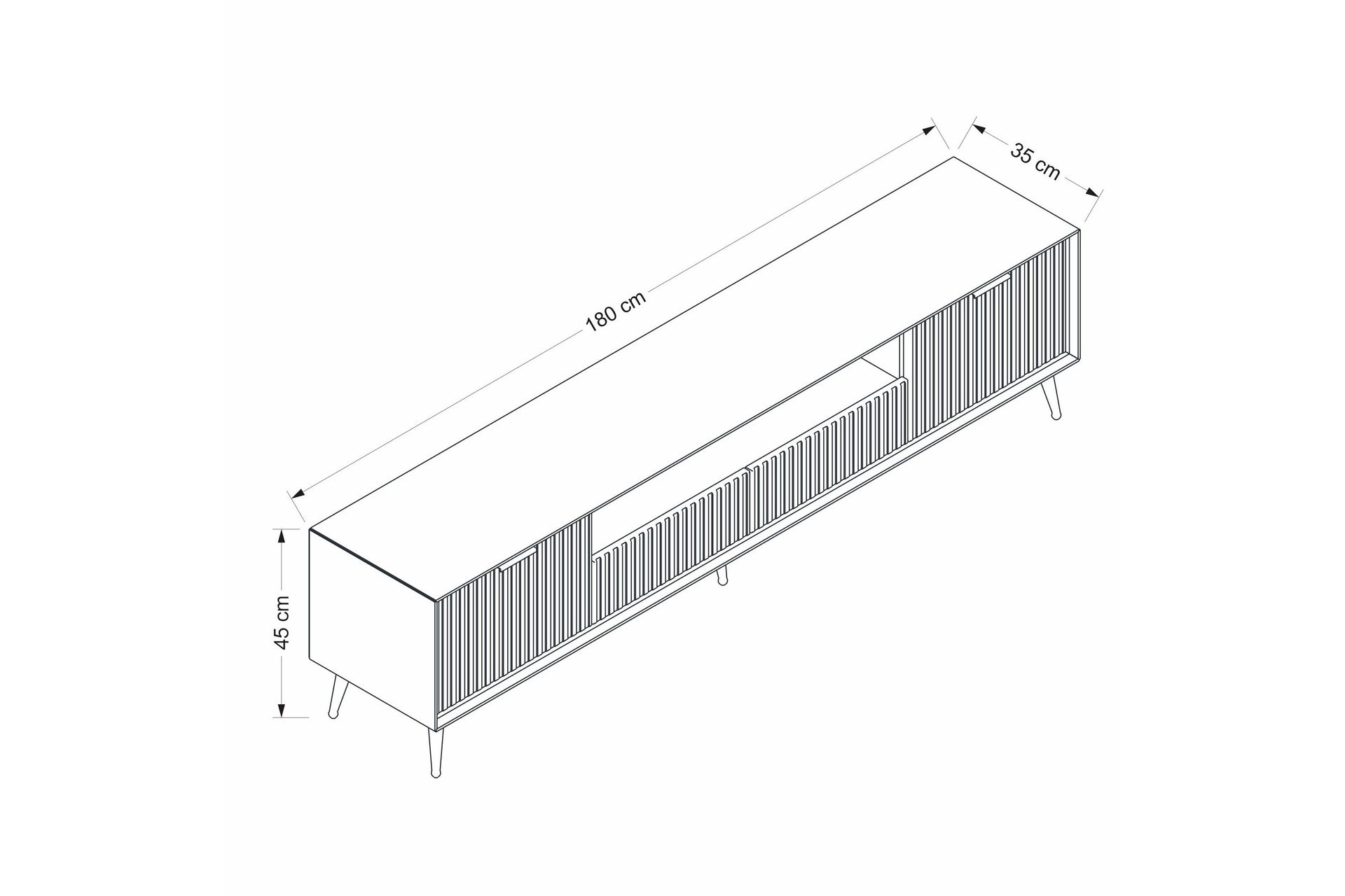 Luxe TV-benk 180 cm - Sandstein - Møbler - Mediamøbel & tv møbel - TV-benk & mediabenk
