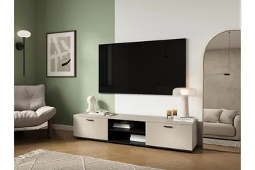 Lyrosen Gulvstående TV-benk 180 cm med Oppbevaring i Malt Tre - Beige - Møbler - Mediamøbel & tv møbel - TV-benk & mediabenk