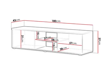 Lyrosen Tv-bänk 180 cm - Beige - Møbler - Mediamøbel & tv møbel - TV-benk & mediabenk