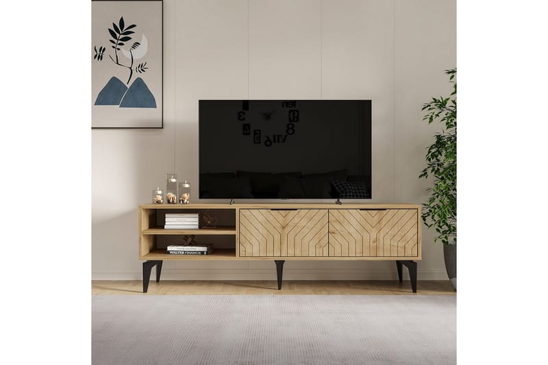Lyven TV-benk 160 cm - Brun - Møbler - Mediamøbel & tv møbel - TV-benk & mediabenk