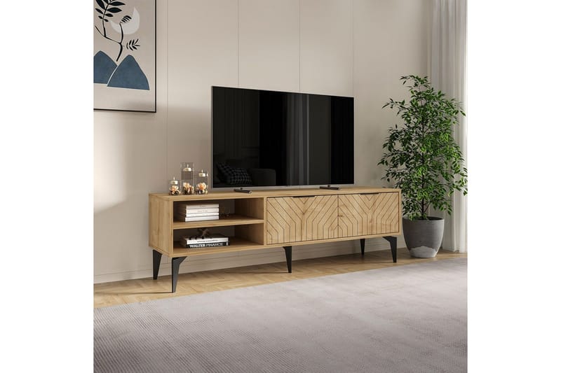 Lyven TV-benk 160 cm - Brun - Møbler - Mediamøbel & tv møbel - TV-benk & mediabenk
