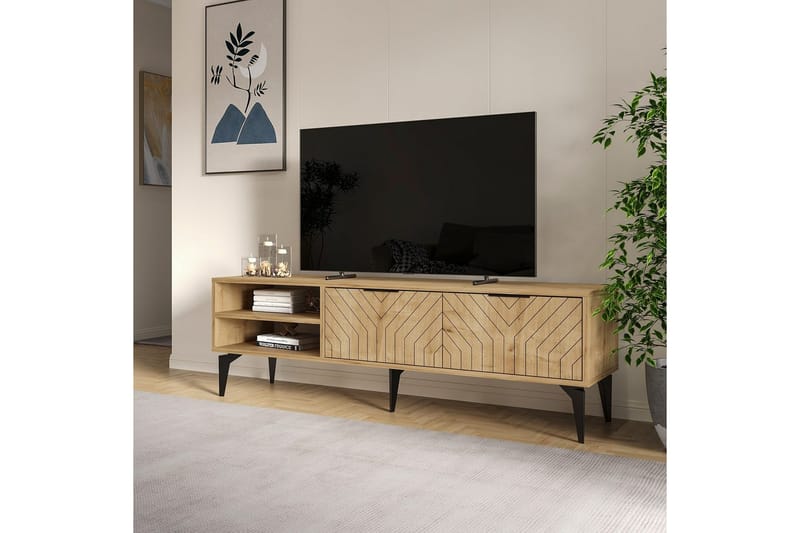 Lyven TV-benk 160 cm - Brun - Møbler - Mediamøbel & tv møbel - TV-benk & mediabenk