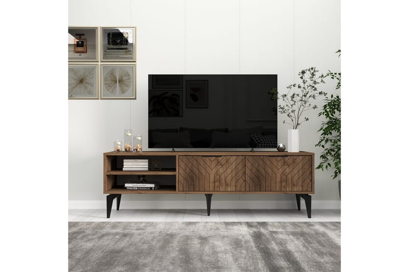 Lyven TV-benk 160 cm - Brun/Mørkfarget tre - Møbler - Mediamøbel & tv møbel - TV-benk & mediabenk