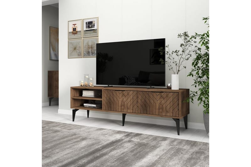 Lyven TV-benk 160 cm - Brun/Mørkfarget tre - Møbler - Mediamøbel & tv møbel - TV-benk & mediabenk