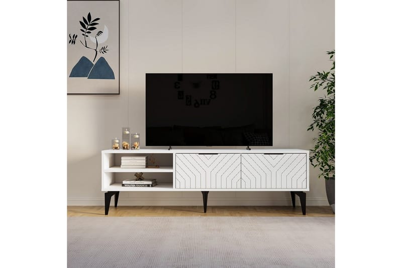 Lyven TV-benk 160 cm - Hvit - Møbler - Mediamøbel & tv møbel - TV-benk & mediabenk