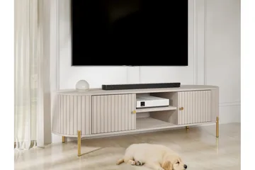 Maggio Gulvstående TV-benk 175 cm med Oppbevaring i Malt Tre - Beige - Møbler - Mediamøbel & tv møbel - TV-benk & mediabenk