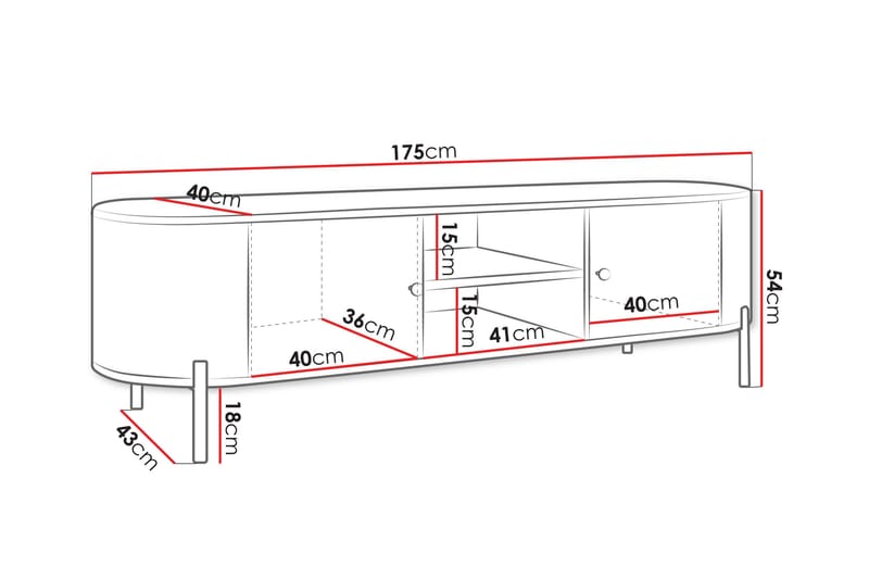 Maggio Tv-Benk 175x43 cm - Beige - Møbler - Mediamøbel & tv møbel - TV-benk & mediabenk