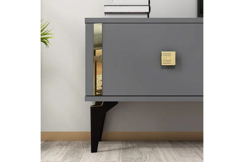 Male TV-benk 150 cm - Antrasitt/Gull - Møbler - Mediamøbel & tv møbel - TV-benk & mediabenk