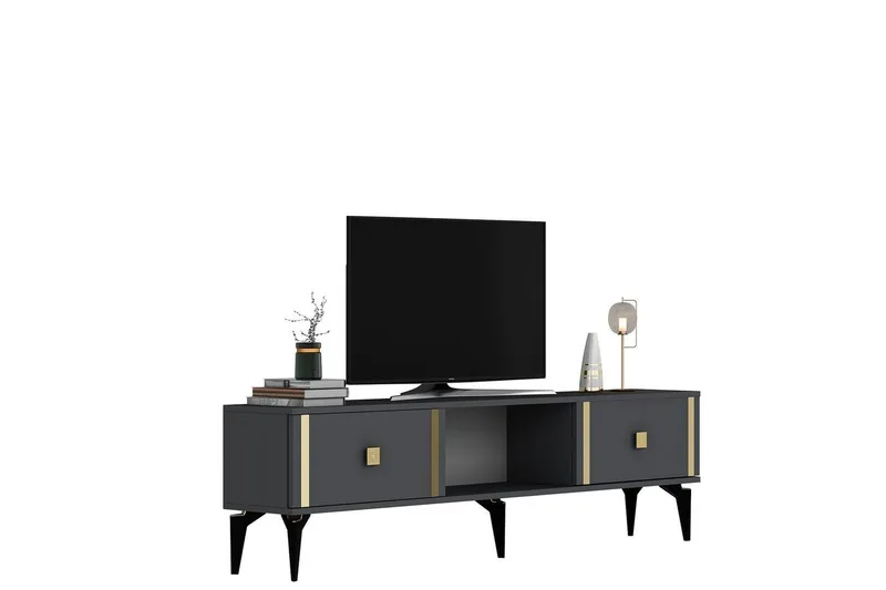 Male TV-benk 150 cm - Antrasitt/Gull - Møbler - Mediamøbel & tv møbel - TV-benk & mediabenk