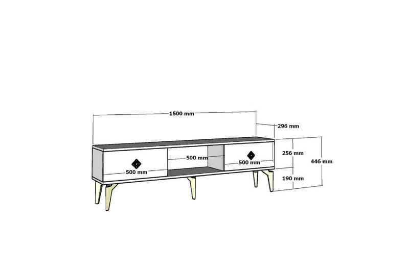 Male TV-benk 150 cm - Antrasitt/Gull - Møbler - Mediamøbel & tv møbel - TV-benk & mediabenk