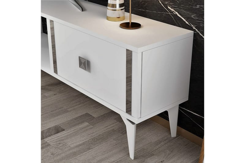 Male TV-benk 150 cm - Hvit/Sølv - Møbler - Mediamøbel & tv møbel - TV-benk & mediabenk