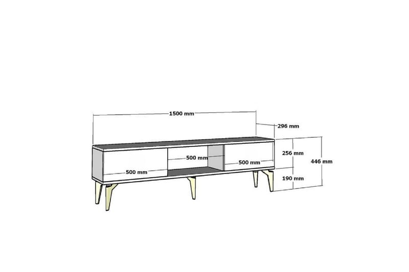 Maren TV-benk 150 cm - Eik/Hvit - Møbler - Mediamøbel & tv møbel - TV-benk & mediabenk