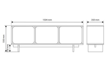 Marinport TV-benk 150 cm - Beige - Møbler - Mediamøbel & tv møbel - TV-benk & mediabenk