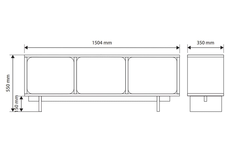 Marinport TV-benk 150 cm - Beige - Møbler - Mediamøbel & tv møbel - TV-benk & mediabenk
