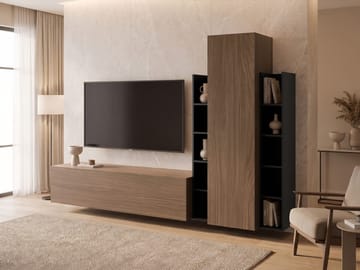 Marlic TV-møbel 230 cm - Brun|svart - Møbler - Mediamøbel & tv møbel - TV-møbelsett