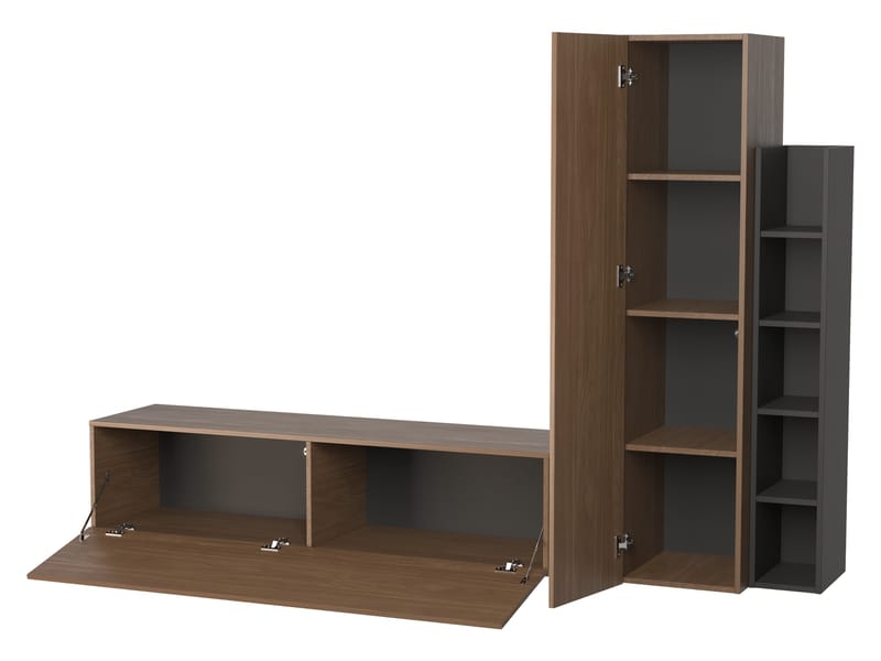 Marlic TV-møbel 230 cm - Brun|svart - Møbler - Mediamøbel & tv møbel - TV-møbelsett