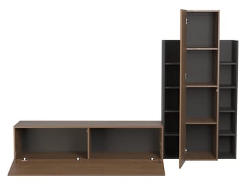 Marlic TV-møbel 230 cm - Brun|svart - Møbler - Mediamøbel & tv møbel - TV-møbelsett