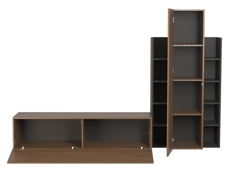Marlic TV-møbel 230 cm - Brun|svart - Møbler - Mediamøbel & tv møbel - TV-møbelsett