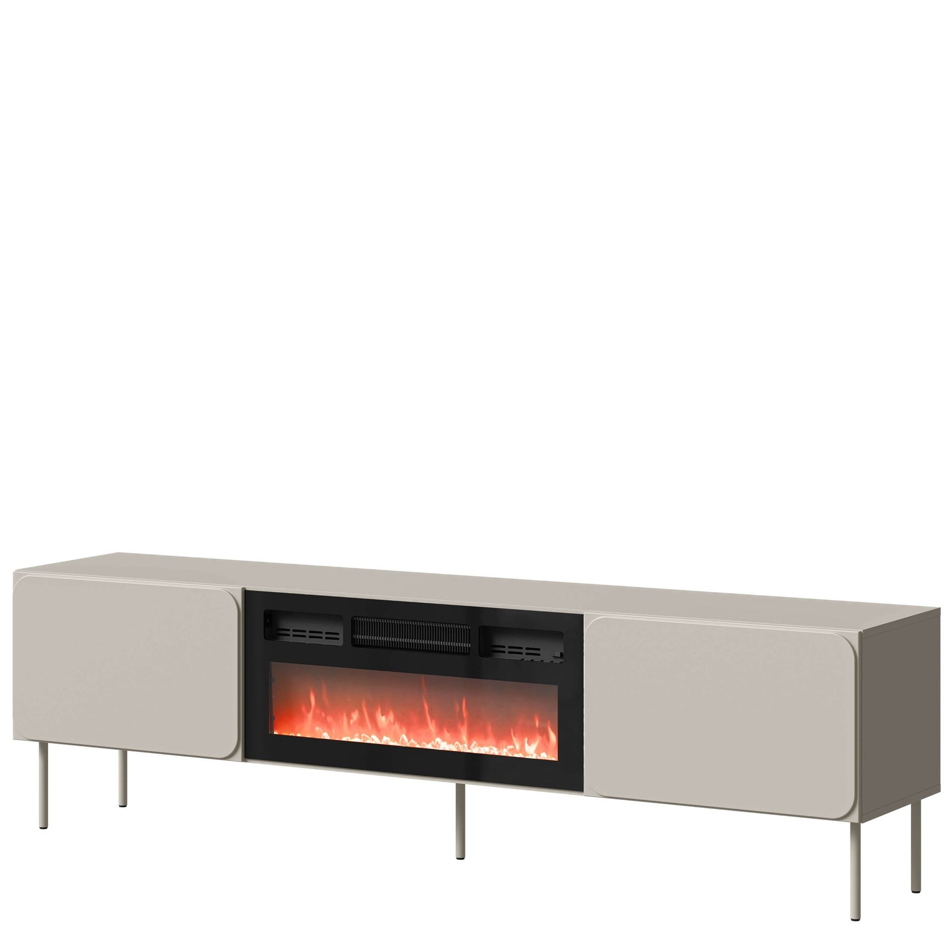 Marros TV-benk 200 cm med Elektrisk Peis - Beige