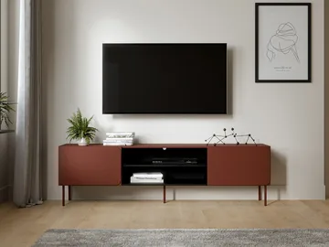 Marros TV-benk 200 cm med Hyller - Toskansk rød - Møbler - Mediamøbel & tv møbel - TV-benk & mediabenk