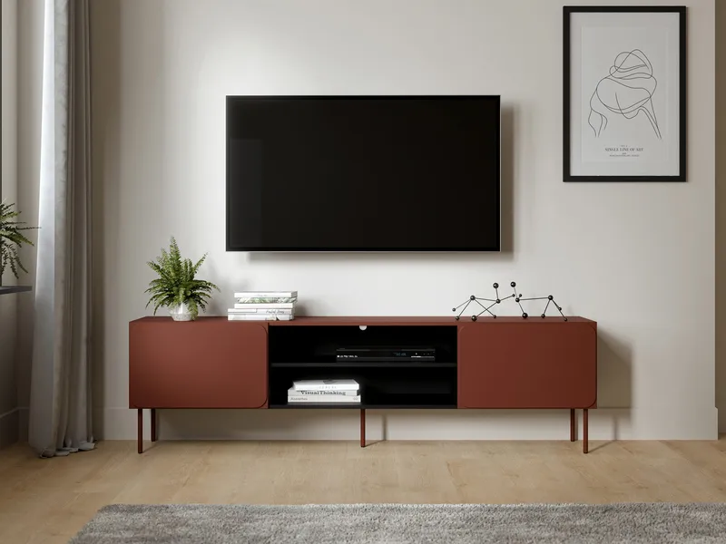 Marros TV-benk 200 cm med Hyller - Toskansk rød - Møbler - Mediamøbel & tv møbel - TV-benk & mediabenk