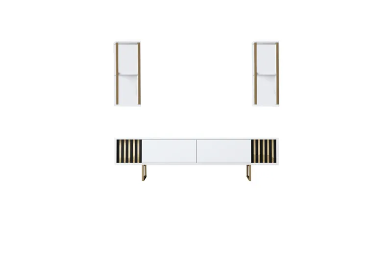 Masatomo TV-benk 180 cm - Hvit/Svart - Møbler - Mediamøbel & tv møbel - TV-benk & mediabenk