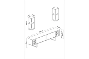 Masatomo TV-benk 180 cm - Valnøtt/Svart - Møbler - Mediamøbel & tv møbel - TV-benk & mediabenk