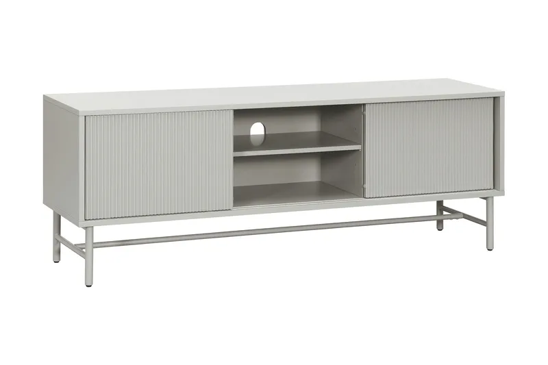 Matterhorn Smal TV-benk med oppbevaring 40 cm dyb 157 cm bred 58 cm høy, Beige