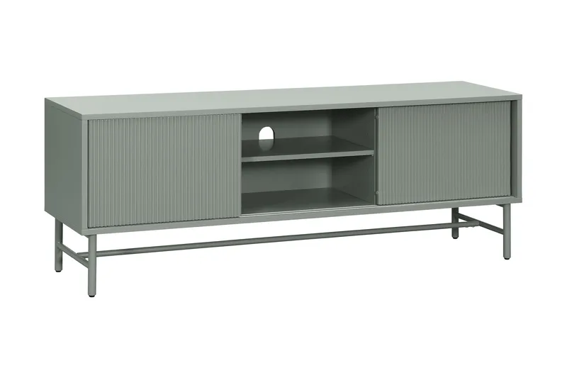 Matterhorn Smal TV-benk med oppbevaring 40 cm dyb 157 cm bred 58 cm høy, Grønn